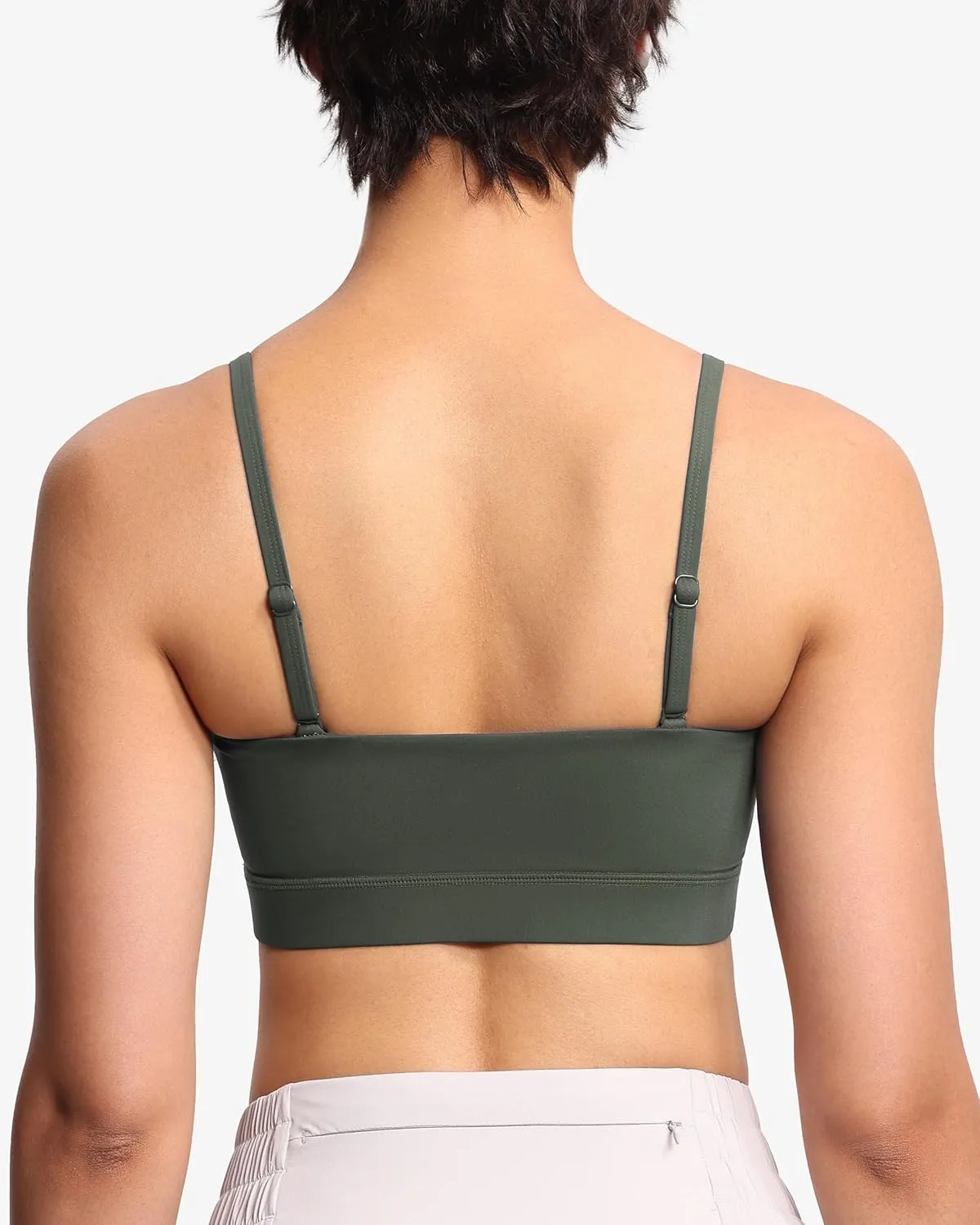 THE GYM PEOPLE Women's Adjustable Spaghetti Strap Sports Bras Wirefree Workout Tops with Removable Padded