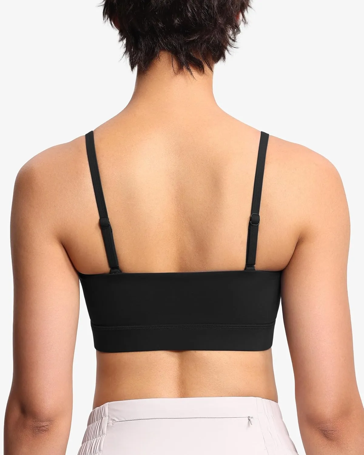 THE GYM PEOPLE Women's Adjustable Spaghetti Strap Sports Bras Wirefree Workout Tops with Removable Padded