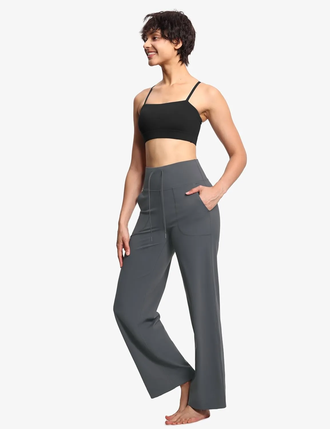THE GYM PEOPLE Women's Adjustable Spaghetti Strap Sports Bras Wirefree Workout Tops with Removable Padded