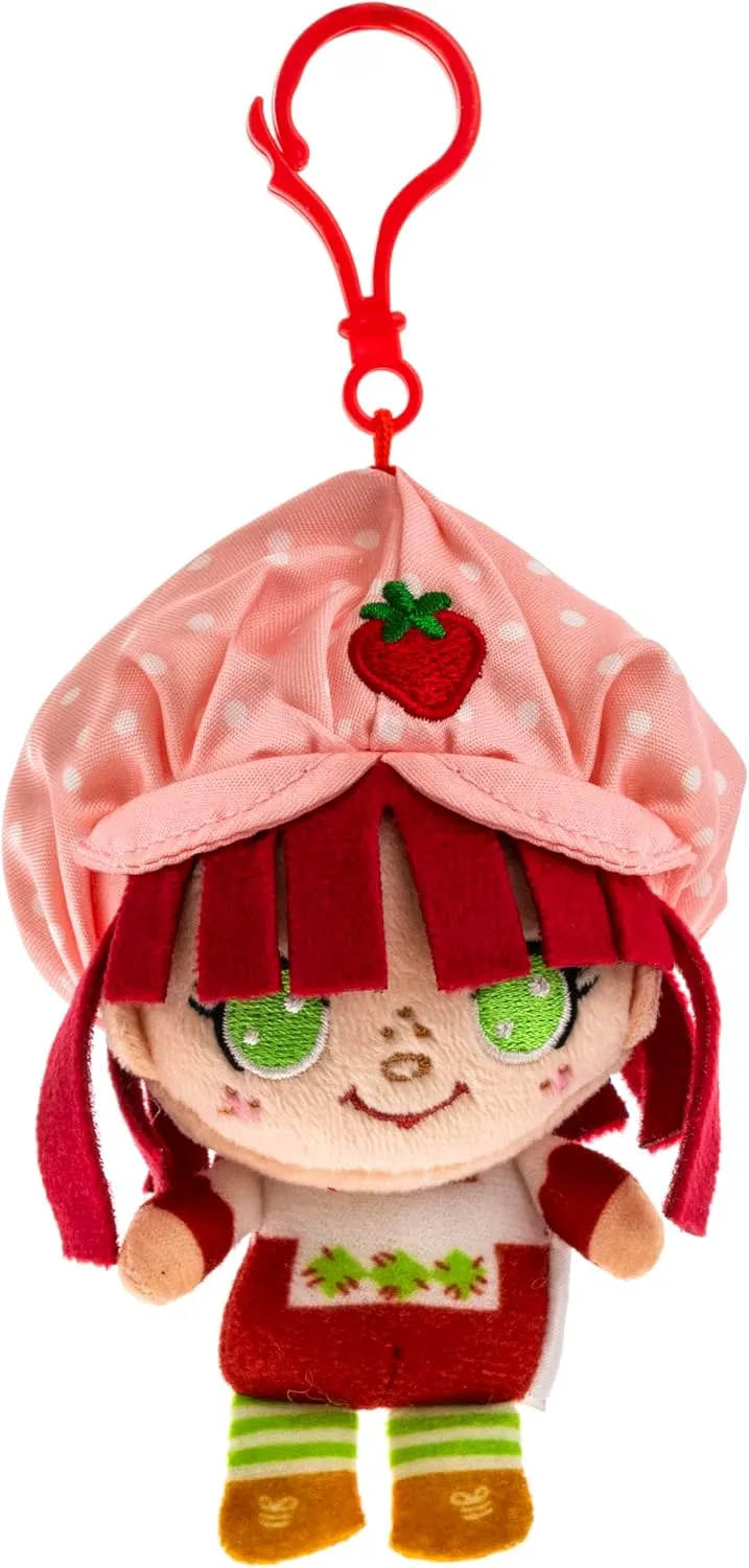 The Loyal Subjects Strawberry Shortcake Sweet Scented 4-Pack Set with Strawberry Shortcake, Custard, Orange Blossom, Lemon Meringue 4-inch Plush Clip-Ons