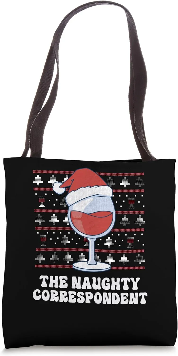 The Naughty Correspondent Funny Christmas Tote Bag