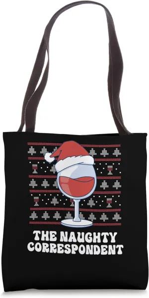 The Naughty Correspondent Funny Christmas Tote Bag