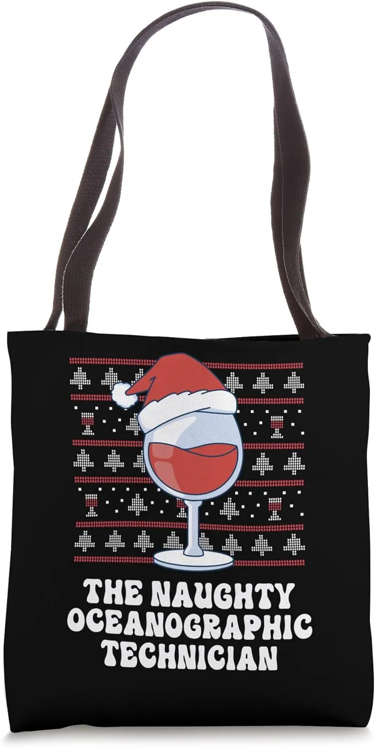 The Naughty Oceanographic Technician Funny Christmas Tote Bag