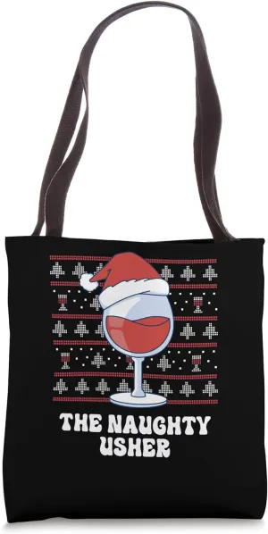 The Naughty Usher Funny Christmas Tote Bag