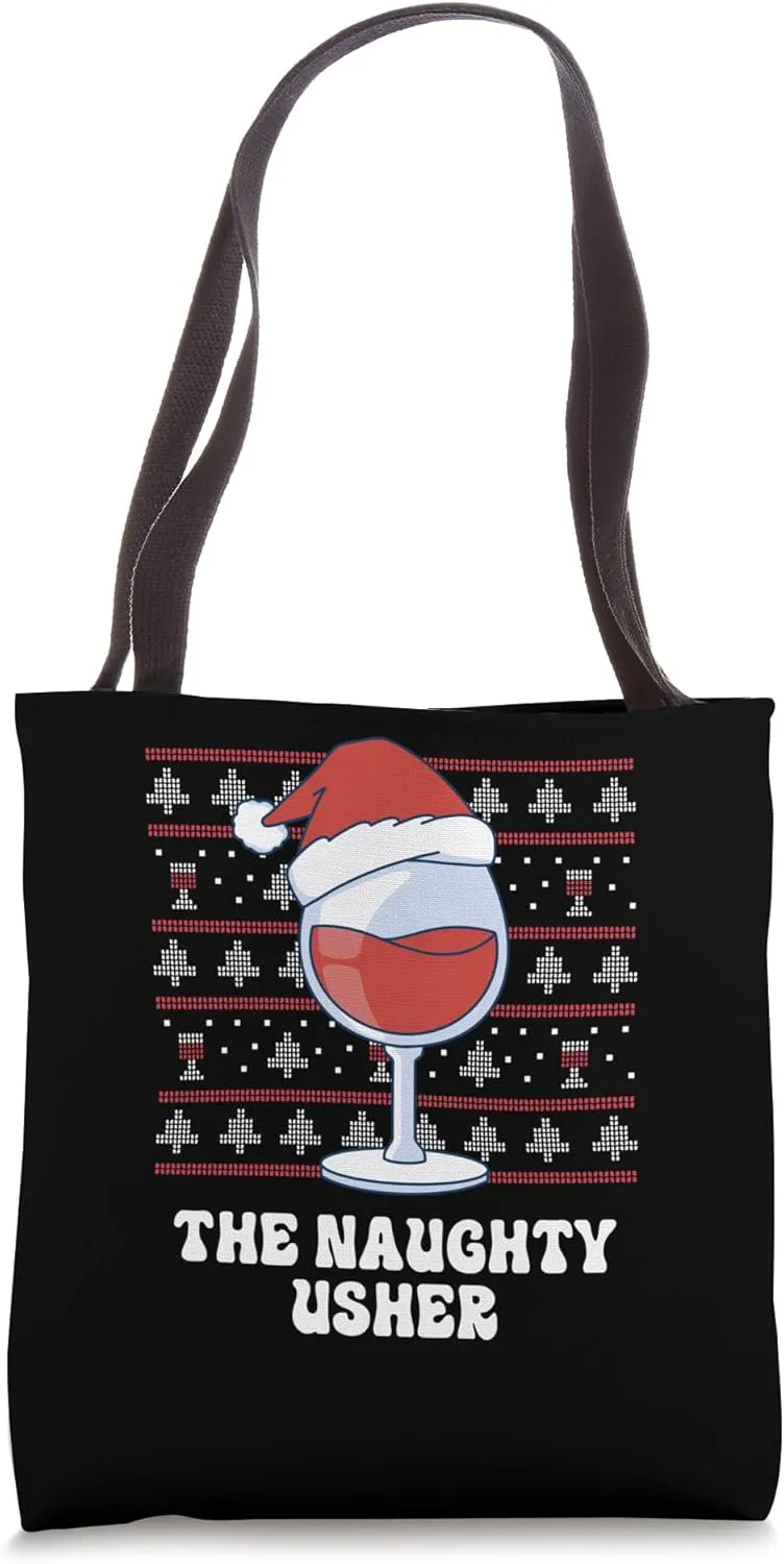 The Naughty Usher Funny Christmas Tote Bag