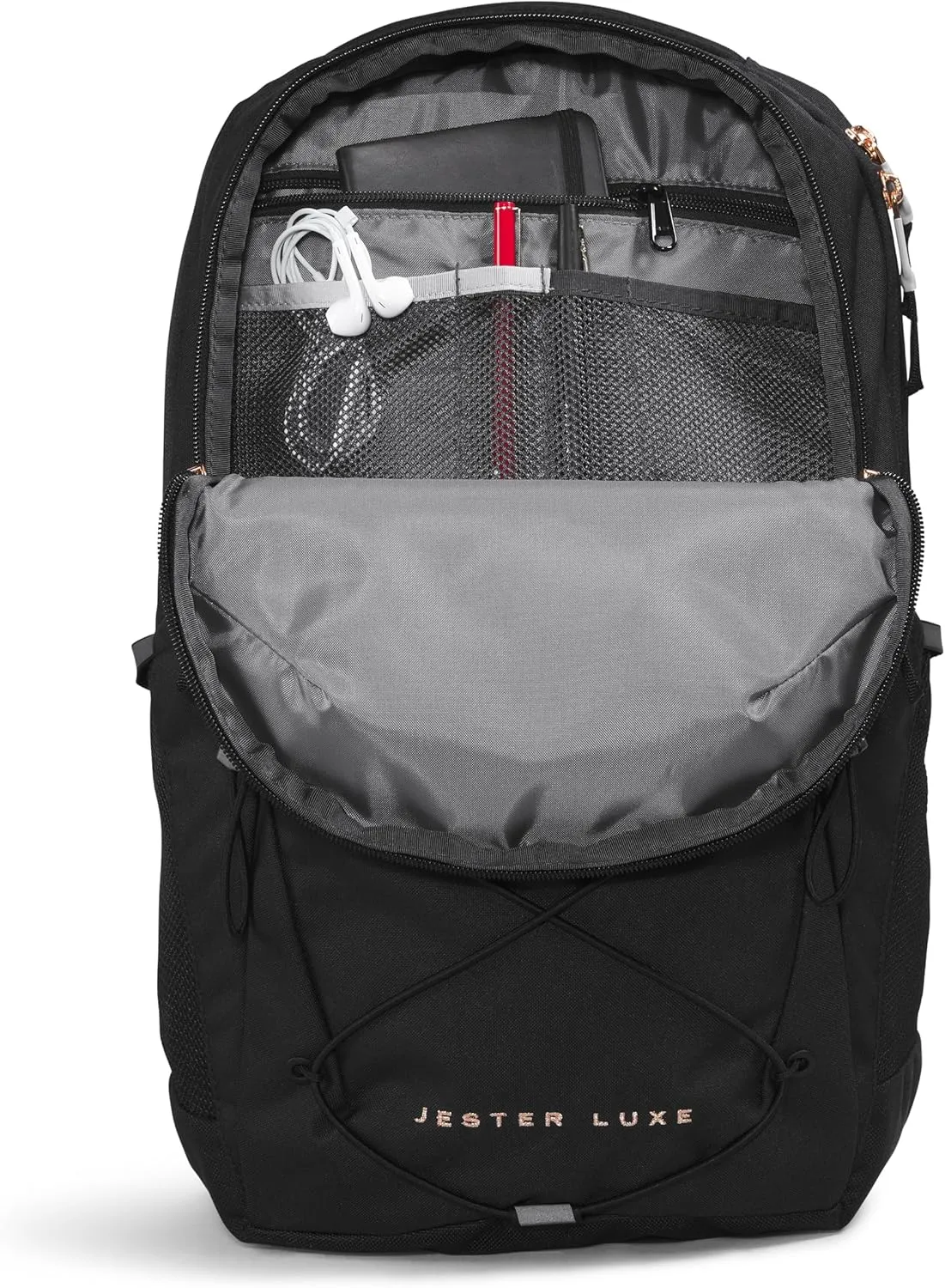 THE NORTH FACE Women's Every Day Jester Laptop Backpack, TNF Black/Burnt Coral Metallic, One Size