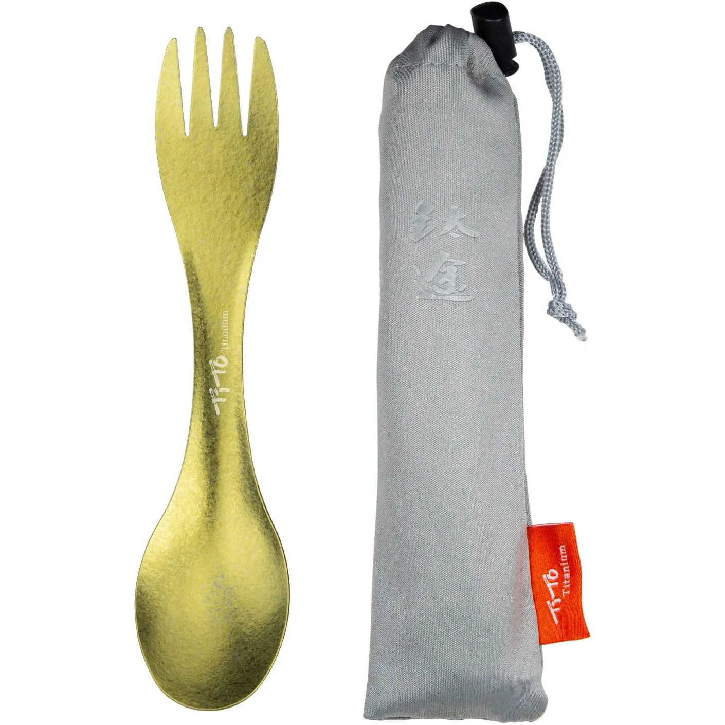 TiTo Titanium 2-in-1 Spork Spoon: Ultralight Portable Cookware for Camping, Hiking, and Picnic Adventures