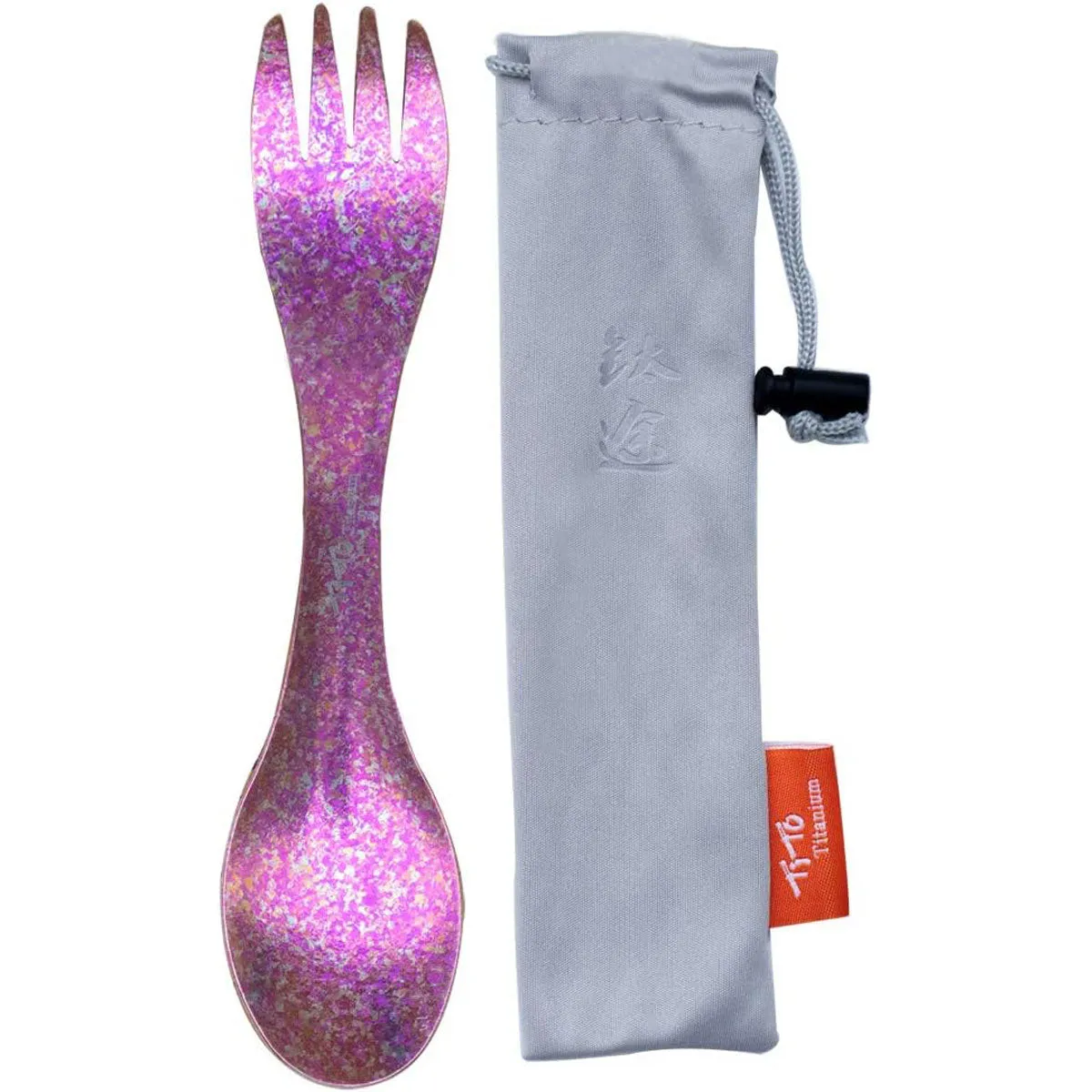TiTo Titanium 2-in-1 Spork Spoon: Ultralight Portable Cookware for Camping, Hiking, and Picnic Adventures