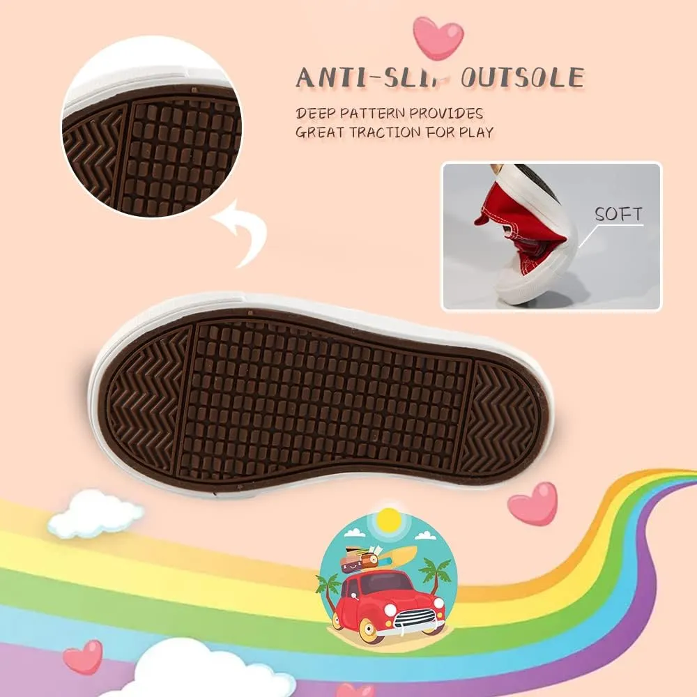 Toddler Boys and Girls Low Top Canvas Adjustable Strap Sneakers