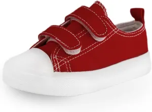Toddler Boys and Girls Low Top Canvas Adjustable Strap Sneakers