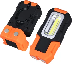 TORCHSTAR Portable LED Work Light, Hanging Hook & Magnetic Flashlight, Battery Operated COB Pocket Work Light for Car Repairing, Emergency, Hiking, Camping, Pack of 2
