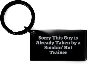 Trainer Keychain with Inspirational Quote, Black Stainless Steel, Christmas Unique Gift Ideas for Men, Women, Coworkers, Family