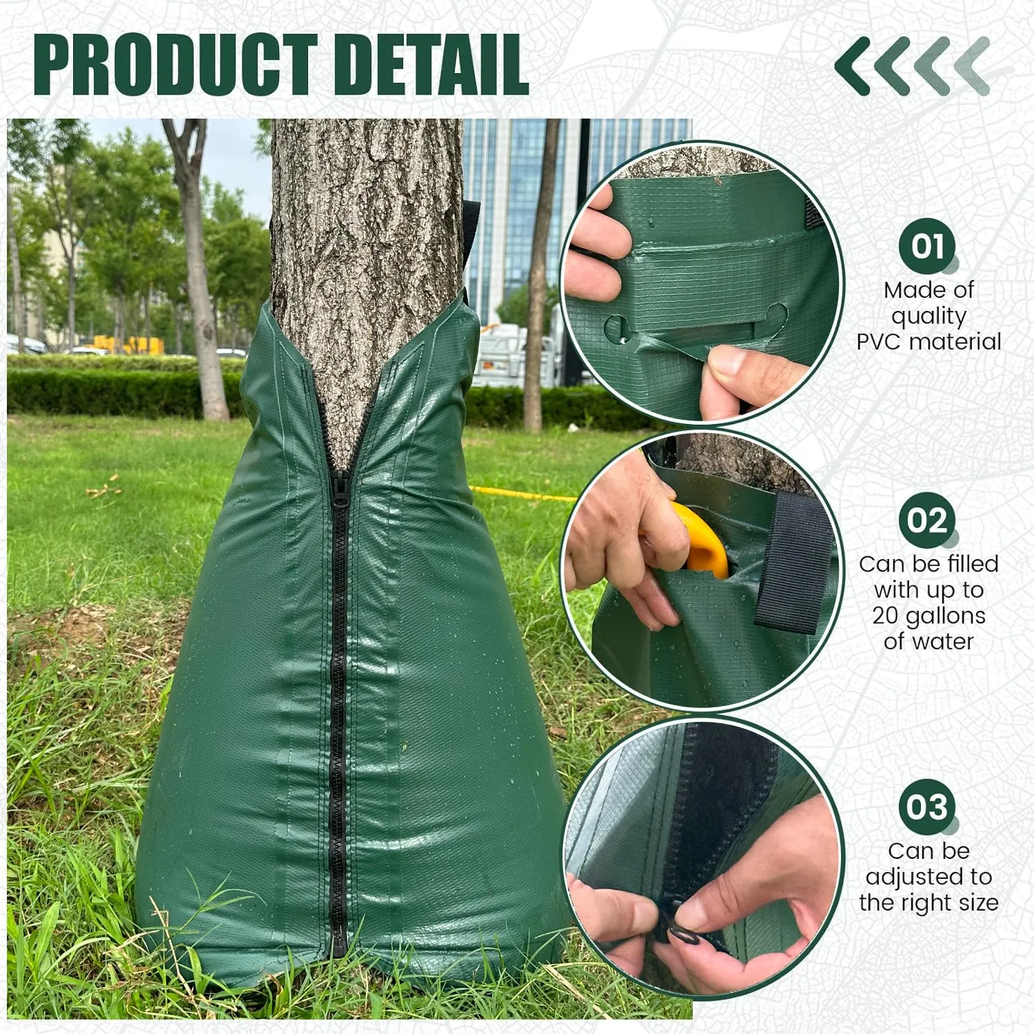 Tree Automatic Watering Bag - 20/25 Gallon Slow-Release Drip Irrigation Bag, Perfect for Newly Planted Trees, Gardens, and Outdoor Plants, Easy to Install, Reusable (25-Gallon 5-Piece Set)