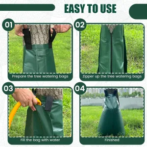 Tree Automatic Watering Bag - 20/25 Gallon Slow-Release Drip Irrigation Bag, Perfect for Newly Planted Trees, Gardens, and Outdoor Plants, Easy to Install, Reusable (25-Gallon 5-Piece Set)
