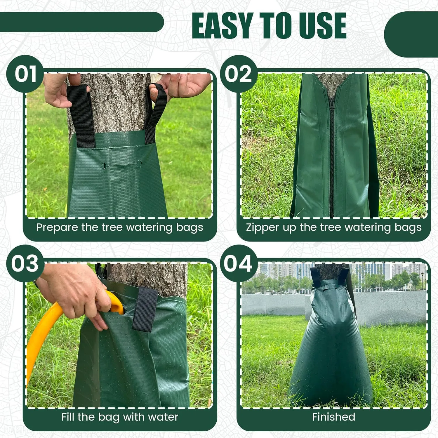 Tree Automatic Watering Bag - 20/25 Gallon Slow-Release Drip Irrigation Bag, Perfect for Newly Planted Trees, Gardens, and Outdoor Plants, Easy to Install, Reusable (25-Gallon 5-Piece Set)