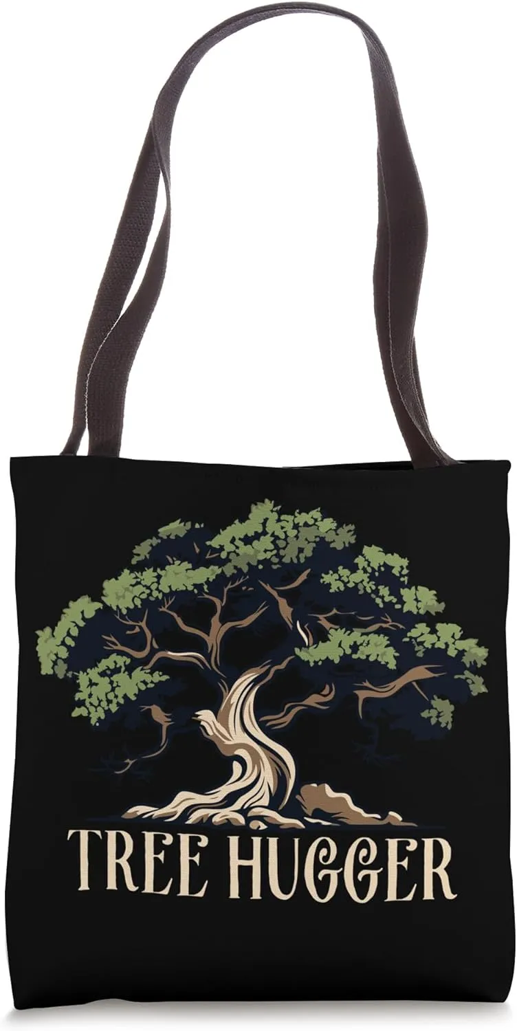 Tree Hugger Earth Day Environmental Nature Lover Green Tote Bag