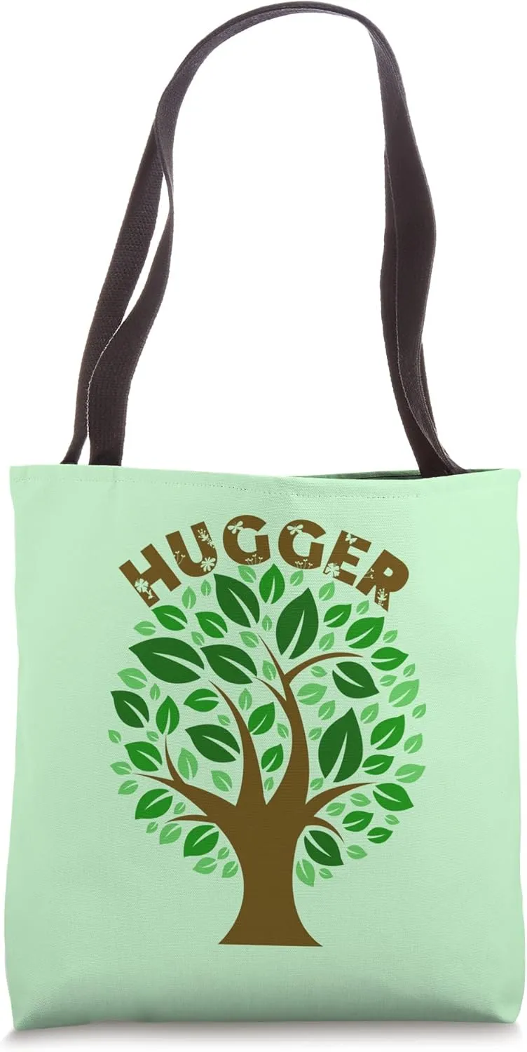 Tree Hugger eco green environmentalist Tote Bag