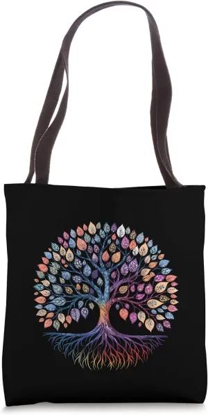 Tree Life Roots Nature Art Colorful Gift Tote Bag