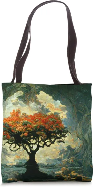 Tree of Life Cavern Mystic Dream Lighting Concept Art Tote Bag