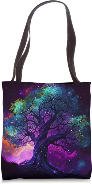 Tree of Life / Sacred Tree / Yggdrasil / Night Sky Nature Tote Bag