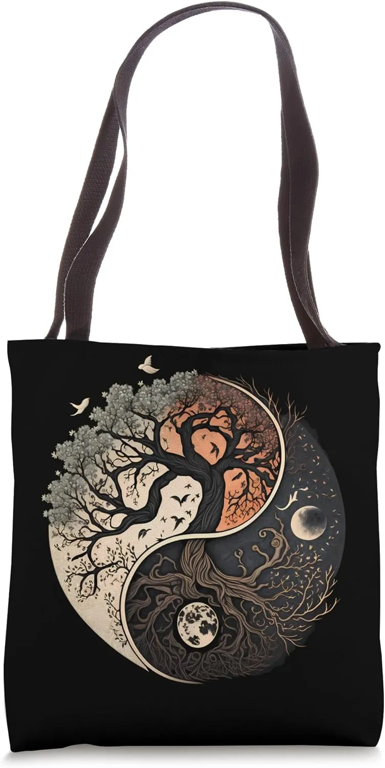Tree of Life Yin Yang Tote Bag