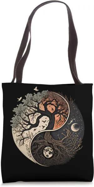 Tree of Life Yin Yang Tote Bag