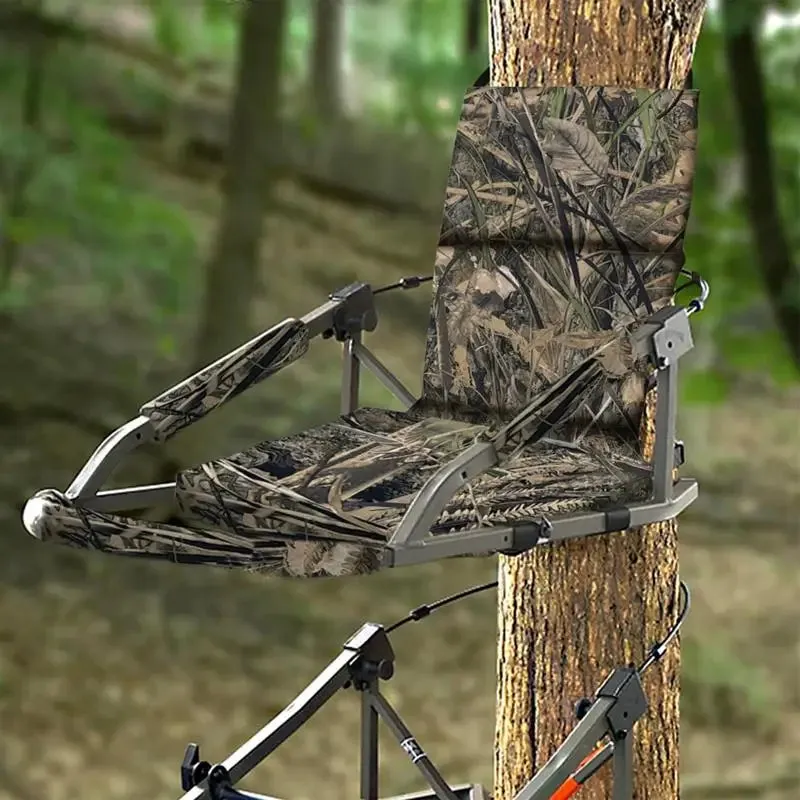 Tree Stand Seat Waterproof Ladder Stand Seat Comfortable Hunting Tree Seat Outdoor Camouflage Sitting Pad For Climbing Camping