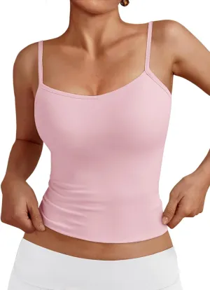 Trendy Queen Womens Adjustable Camisole Sleeveless Square Neck Spaghetti Strap Tank Tops Basic Shirt