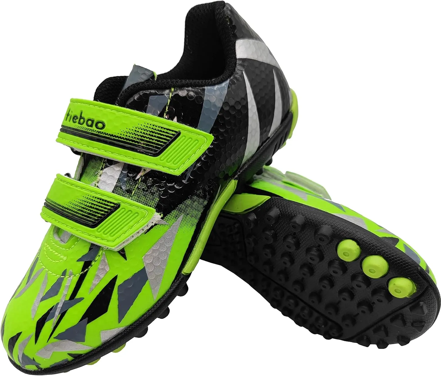 Turf Soccer Shoes for Boys Girls Football Cleats Hook-and-Loop Adjustable Strap (Toddler/Little Kid)