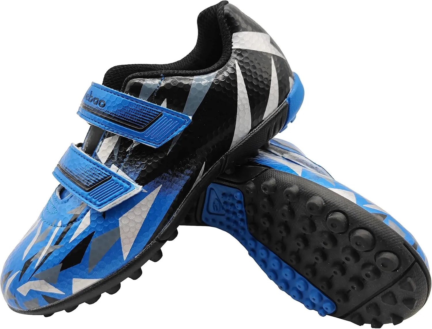Turf Soccer Shoes for Boys Girls Football Cleats Hook-and-Loop Adjustable Strap (Toddler/Little Kid)