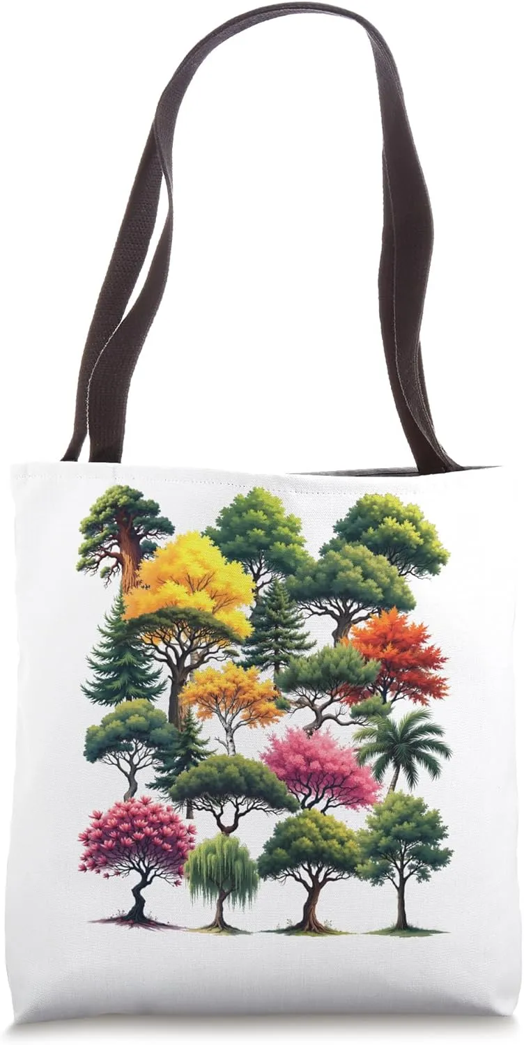 Types Of Trees Earth Day Nature Dendrology Environment Tote Bag