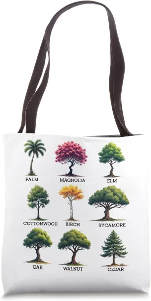 Types Of Trees Earth Day Nature Dendrology Environment Tote Bag