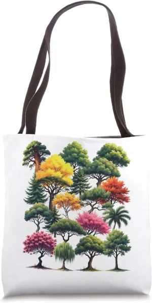 Types Of Trees Earth Day Nature Dendrology Environment Tote Bag