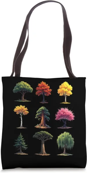 Types Of Trees Environment Earth Day Nature Dendrology Tote Bag
