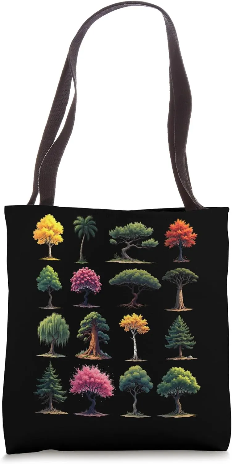 Types Of Trees Environment Earth Day Nature Dendrology Tote Bag