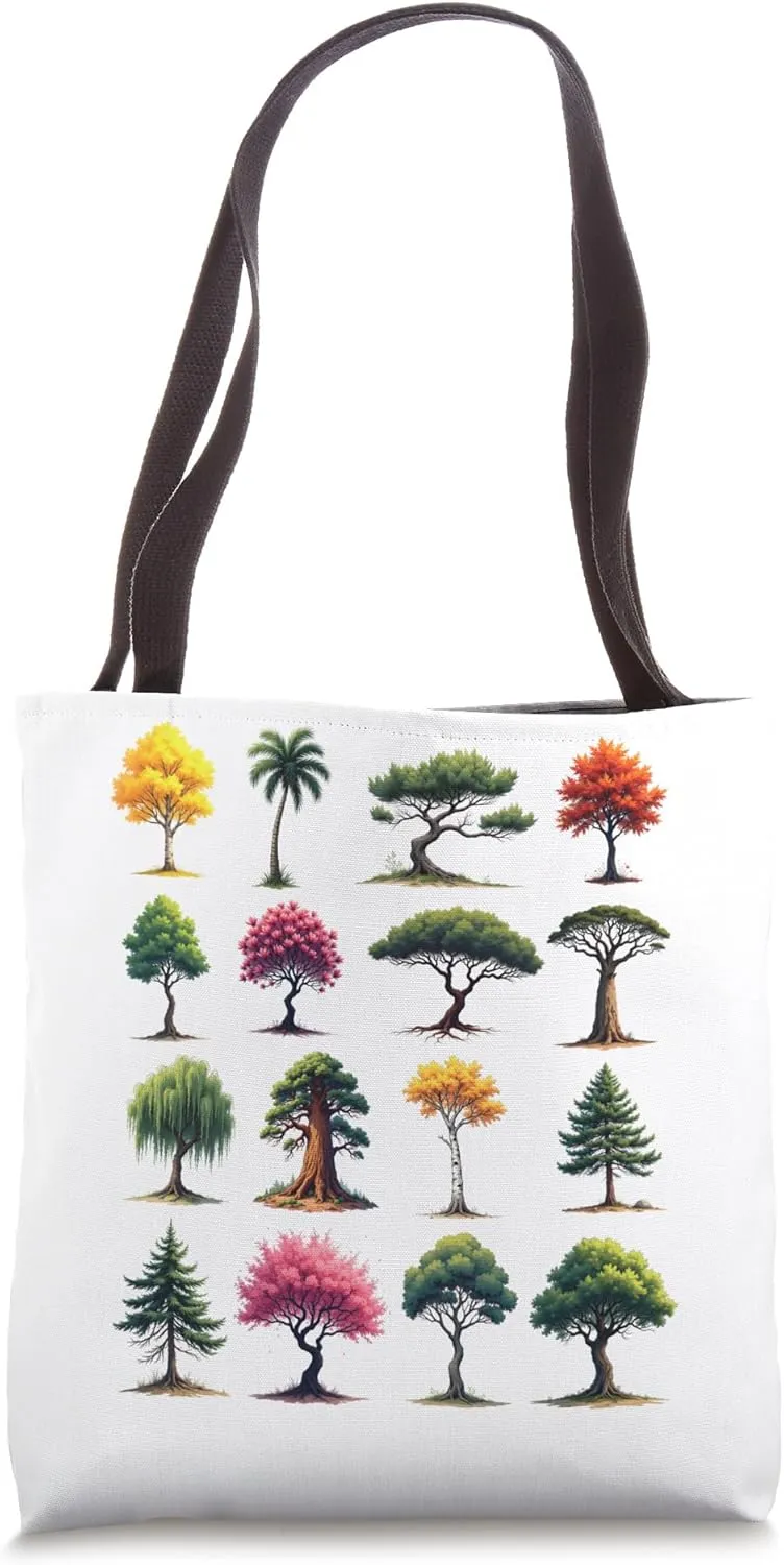 Types Of Trees Nature Earth Day Dendrology Environment Tote Bag