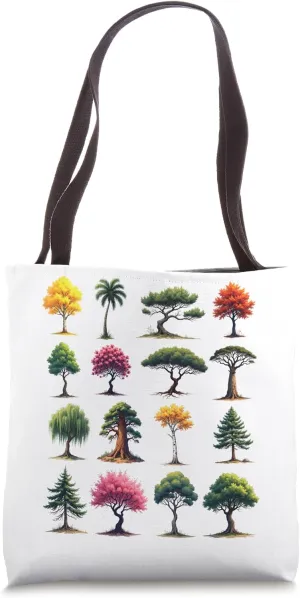 Types Of Trees Nature Earth Day Dendrology Environment Tote Bag