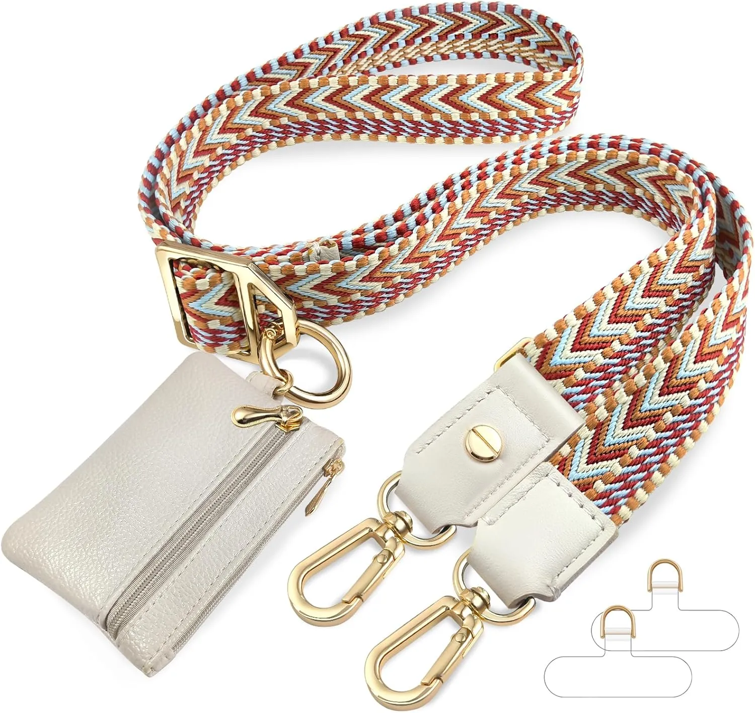 UKON Phone Lanyard Crossbody Phone Strap Widen Neck Strap Adjustable Shoulder Strap with Premium Hardware Hook Bag Strap (Red)