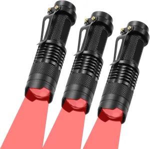Ultra-Low Lumen Red Flashlight for Astronomy & Night Vision - Zoomable,Single Mode, AA Battery Operated, Portable Pocket Size (Batteries Not Included) (3)