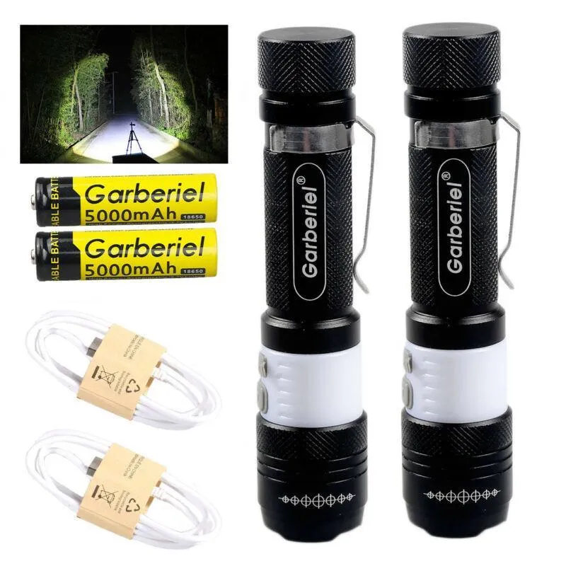 Ultrabright LED T6 Zoomable USB Rechargeable Flashlight Torch  18650   Charger