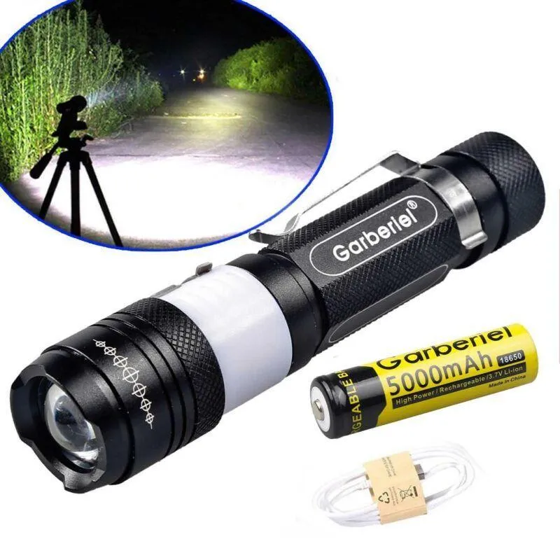 Ultrabright LED T6 Zoomable USB Rechargeable Flashlight Torch  18650   Charger