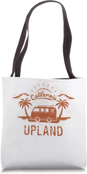 Upland, CA California retro vintage surfing beach Tote Bag