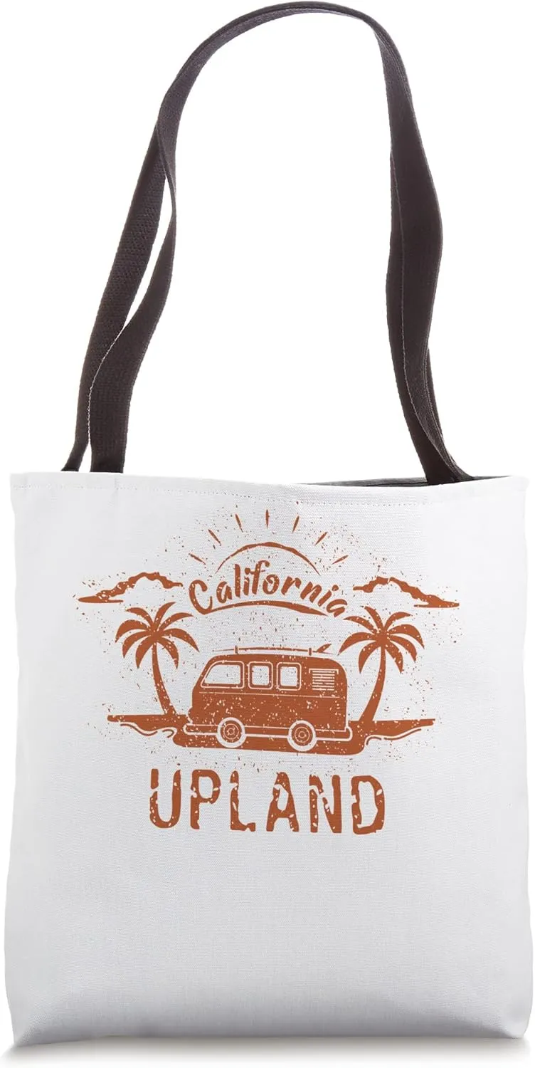 Upland, CA California retro vintage surfing beach Tote Bag