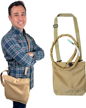 Urine Drainage Bag Holder with Catheter Tube Cover & Adjustable Strap - Beige