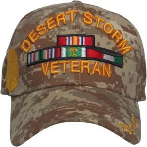 US Military Desert Storm Veteran with Ribbons and Medal, Desert Camoflauge