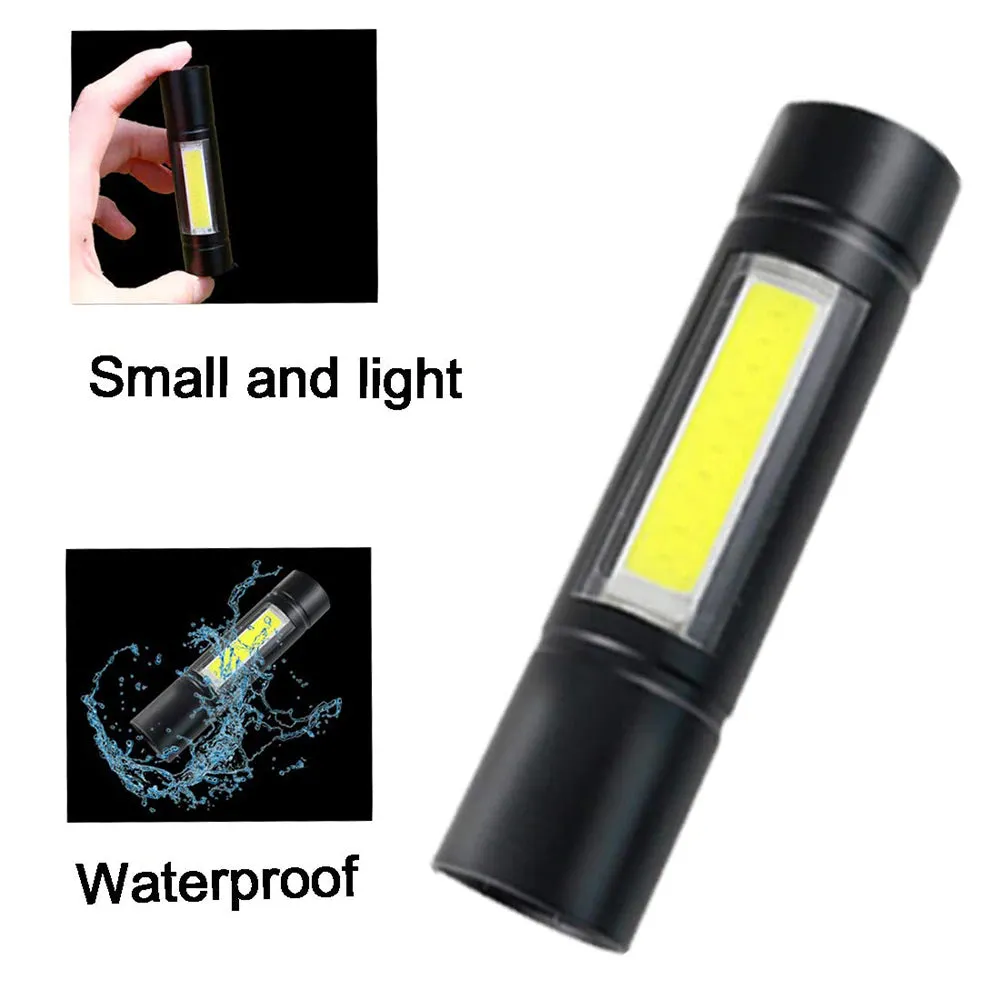 USB Rechargeable Flashlight 3 Lighting Mode COB XPE LED Mini Flashlight Waterproof Portable Used for camping, cycling, work, etc
