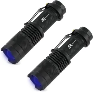 UV Flashlight, UV Light Flashlight Black Light, Zoomable 365nm UV Blacklight LED Flashlight Detector for Pets Urine and Stains, Resin Curing, Bed Bugs and Scorpions (2 Pack)