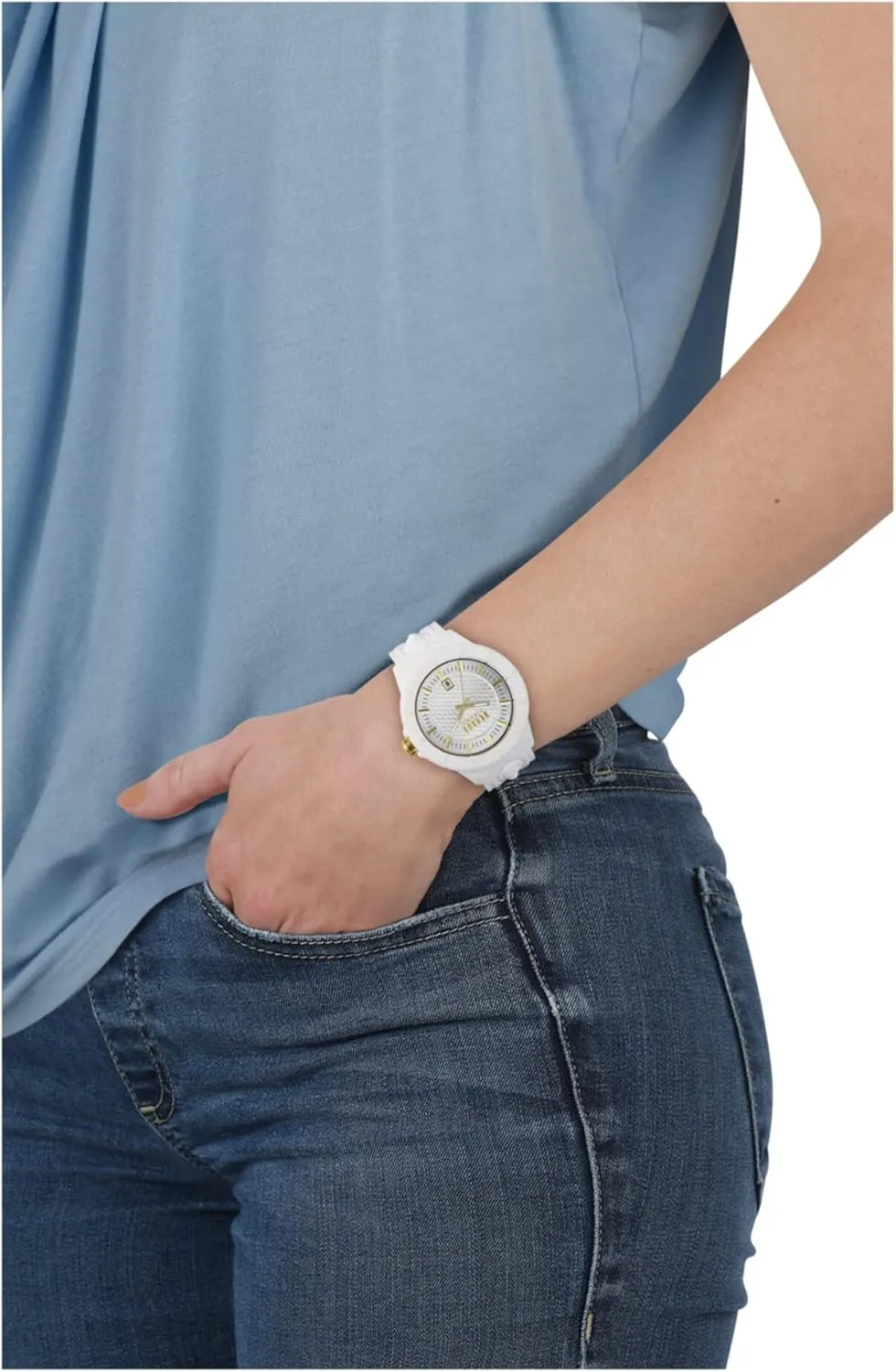 Versus Versace Mens Tokyo. Sporty Fashion Watch with Date Function. Adjustable Silicone Strap. Includes Travel Gift Pouch.