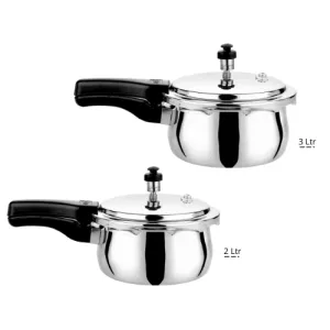 VINOD Doniv Titanium Triply Stainless Steel 2 Piece Pressure Cookers Combo Set &#8211; 2 Litre &#038; 3 Litre