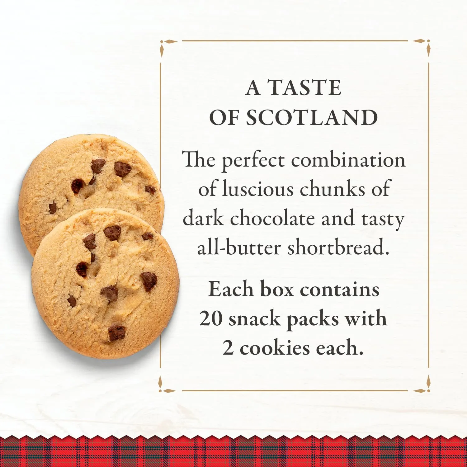 Walker's Shortbread Chocolate Chip Cookies, All-Butter Shortbread Cookies, 1.4 Oz Snack Packs (Pack of 20)